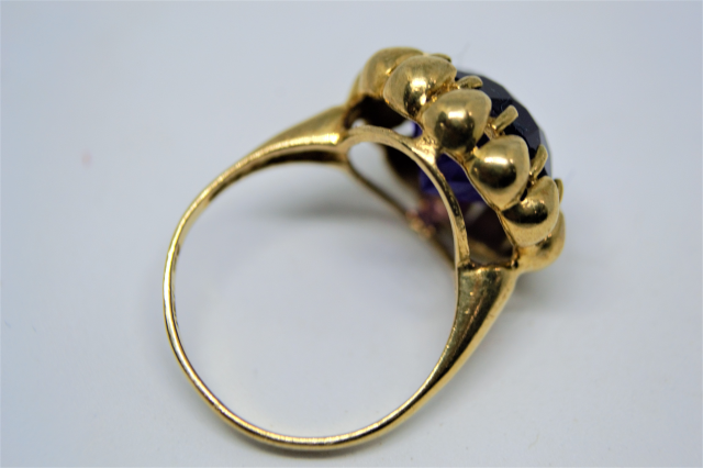 A 9ct With Large  Amethyst Ring.