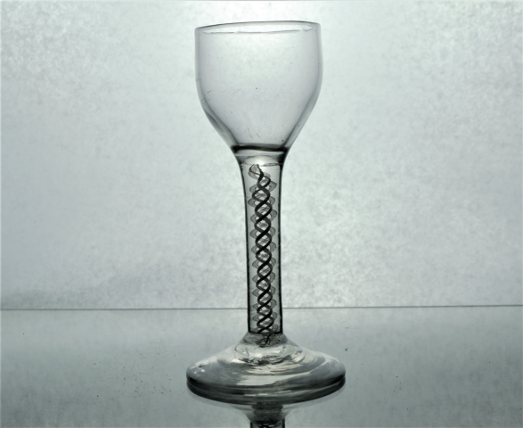 Georgian Ovoid Bowl Multi Twist Opaque stemmed drinking glass.