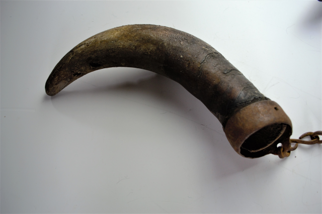 Early American Axel Grease Buffalo Horns. Circa 1830.