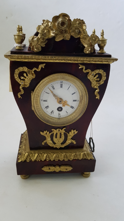 A 19th Century  French Tortoiseshell  And Gilt Metal  Cased Clock With Key