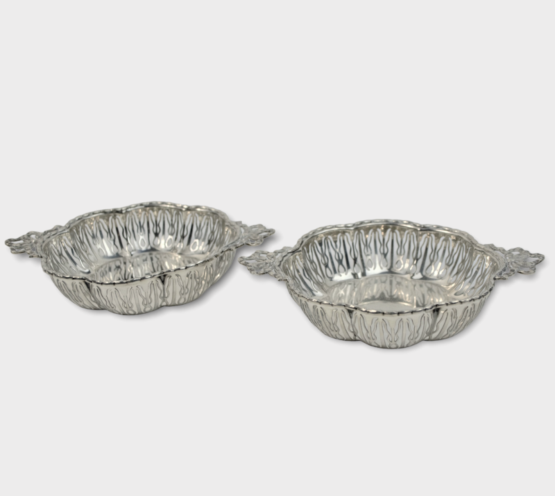 Pair Of Solid Silver Pierced Dishes. Hallmarked Birmingham 1911.
