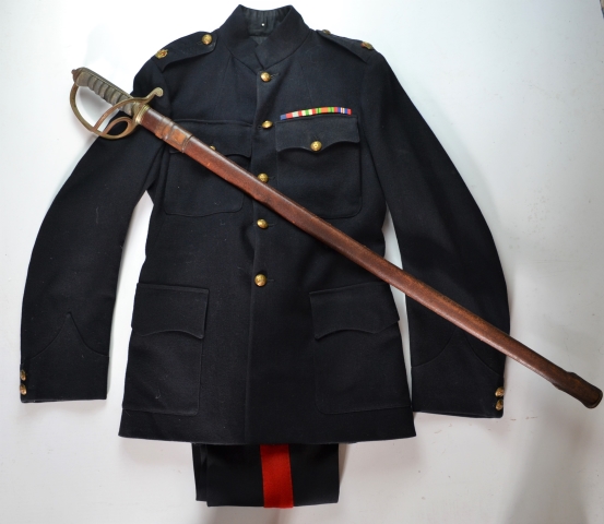 Royal Artillery Captain's Dress Tunic and Trousers [including Sword] Named.