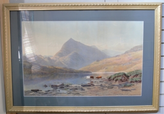 James Jackson Curnock Watercolour on Canvas with Glass Frame