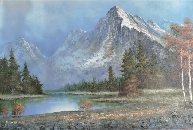 Oil on Canvas, Colorado Mountains Scene Painting by Kenneth Bowman [1937-2014].