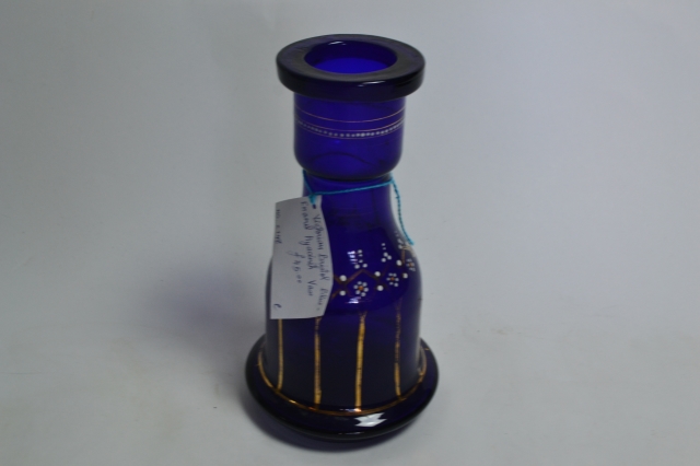 Victorian Bristol Blue Hyacinth Vase.