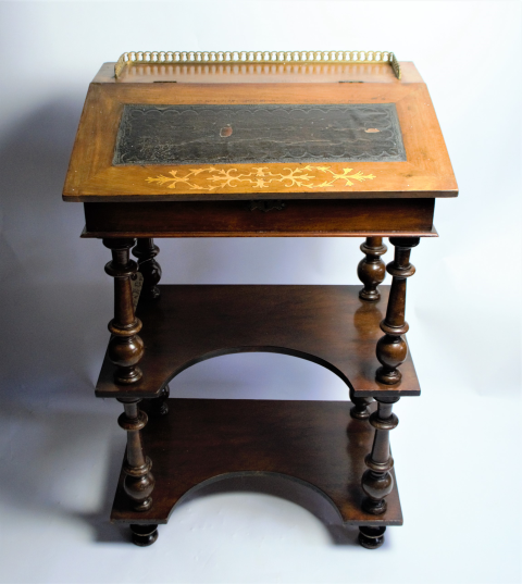 Late 19th Century Lift Top Writing Desk with Inlaid Lid.