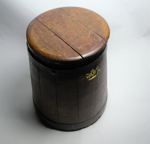 Late Victorian Coal Barrel with Lid.