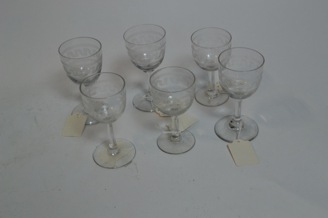 A Set of Six Pall Mall or Lady Hamilton Glass