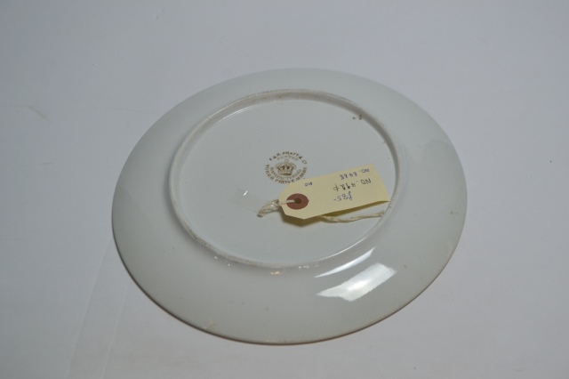 Rare Pratt Ware Plate with Green Malachite Marble Border