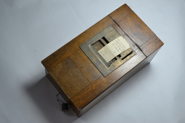 Antique 1929   Registered Oak Cash Till Machine Box