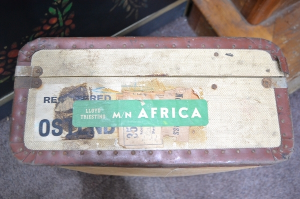A Vintage Suitcase With Label Of Africa Lloyd Triestino Lines