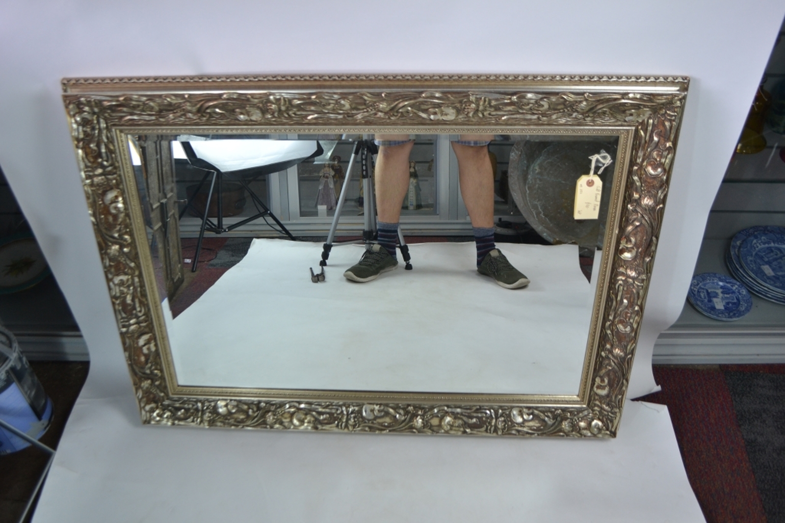 Gilt framed Bevelled edge mirror.