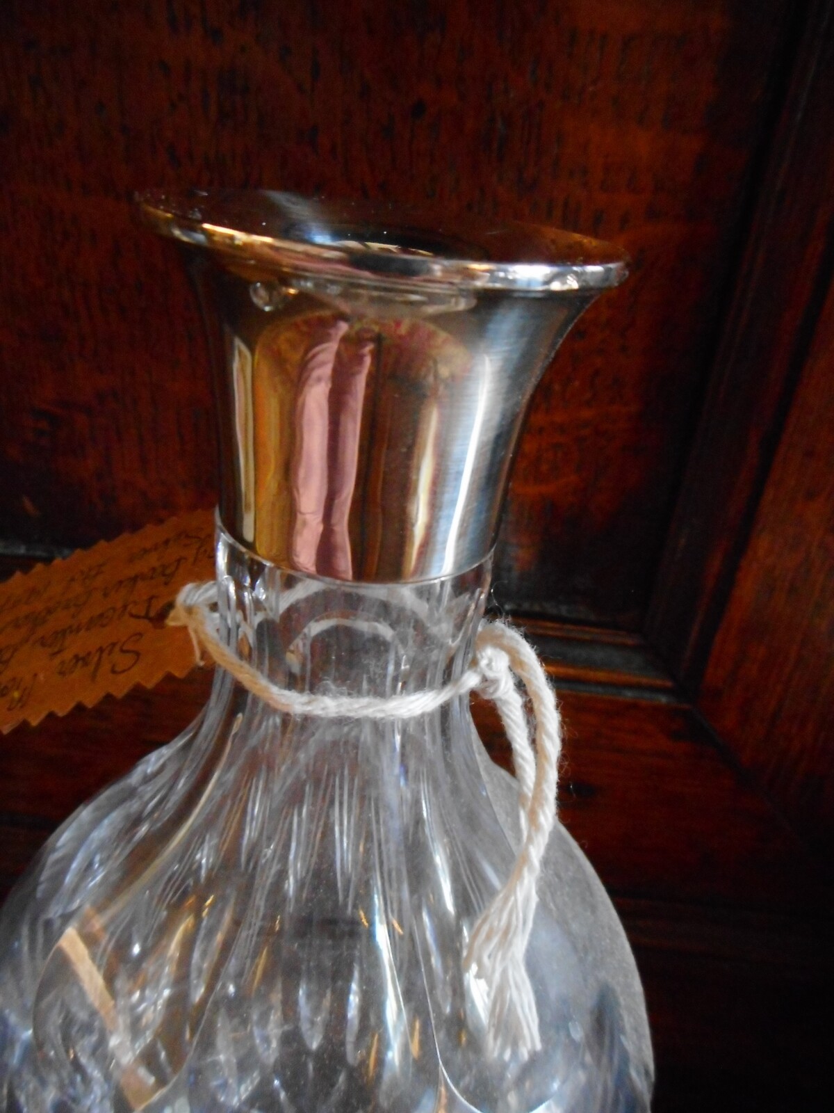20th century silver collared decanter