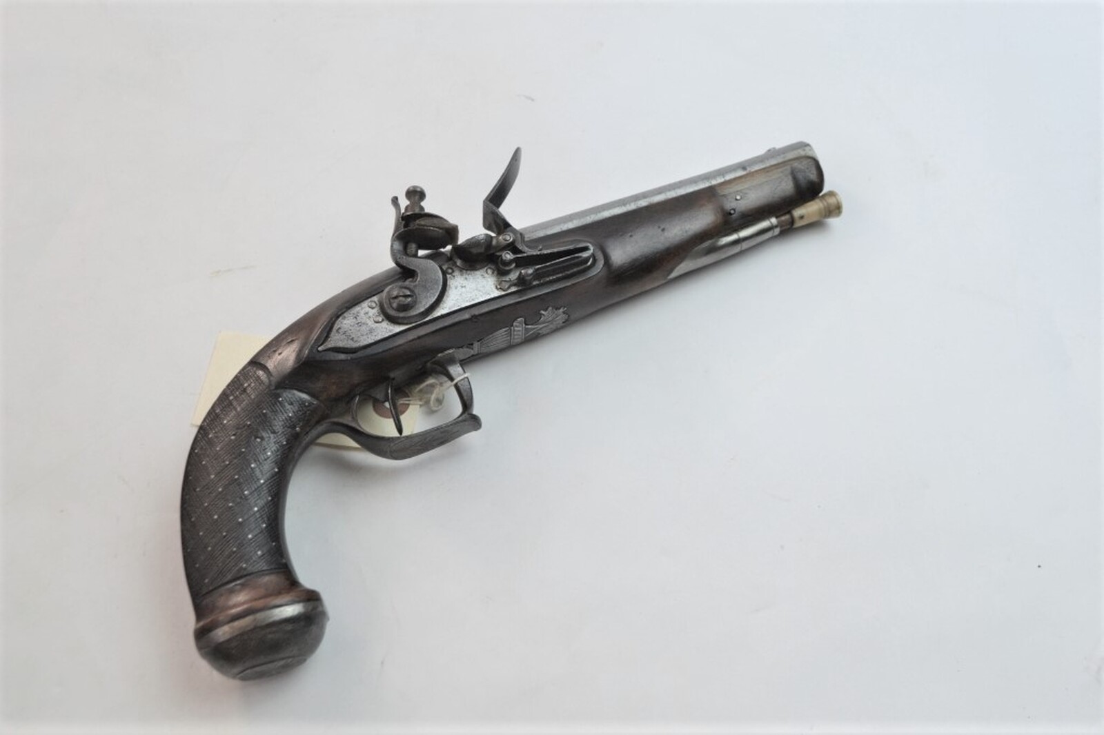 French First Empire Flintlock Rifled Duelling Pistol.