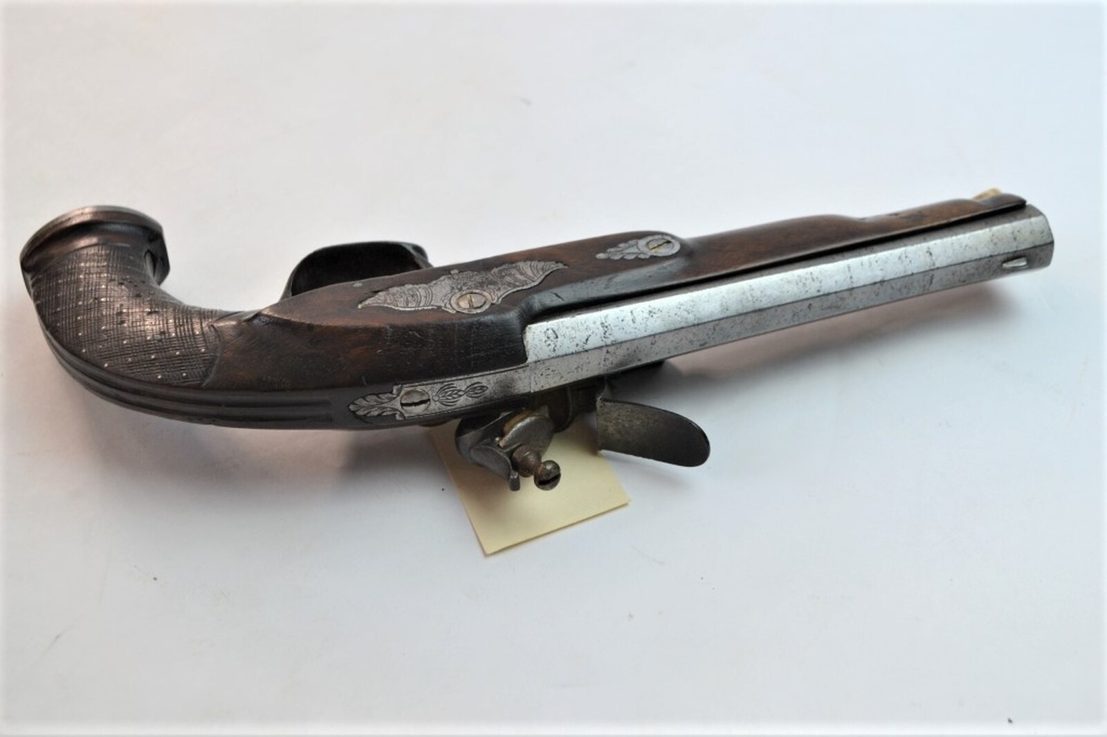 French First Empire Flintlock Rifled Duelling Pistol.