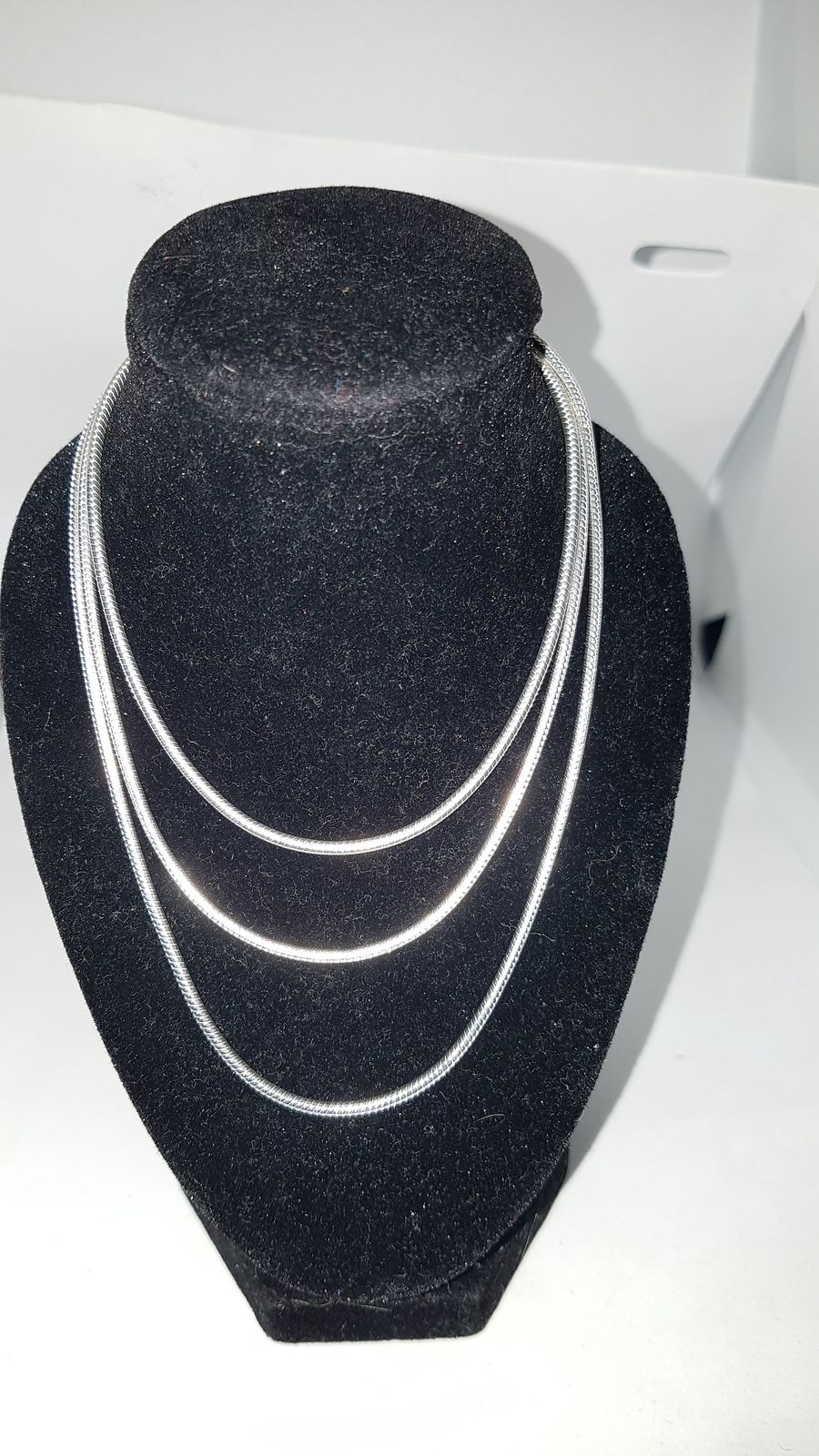 925 Long Silver Necklace Chain With Snake Pattern