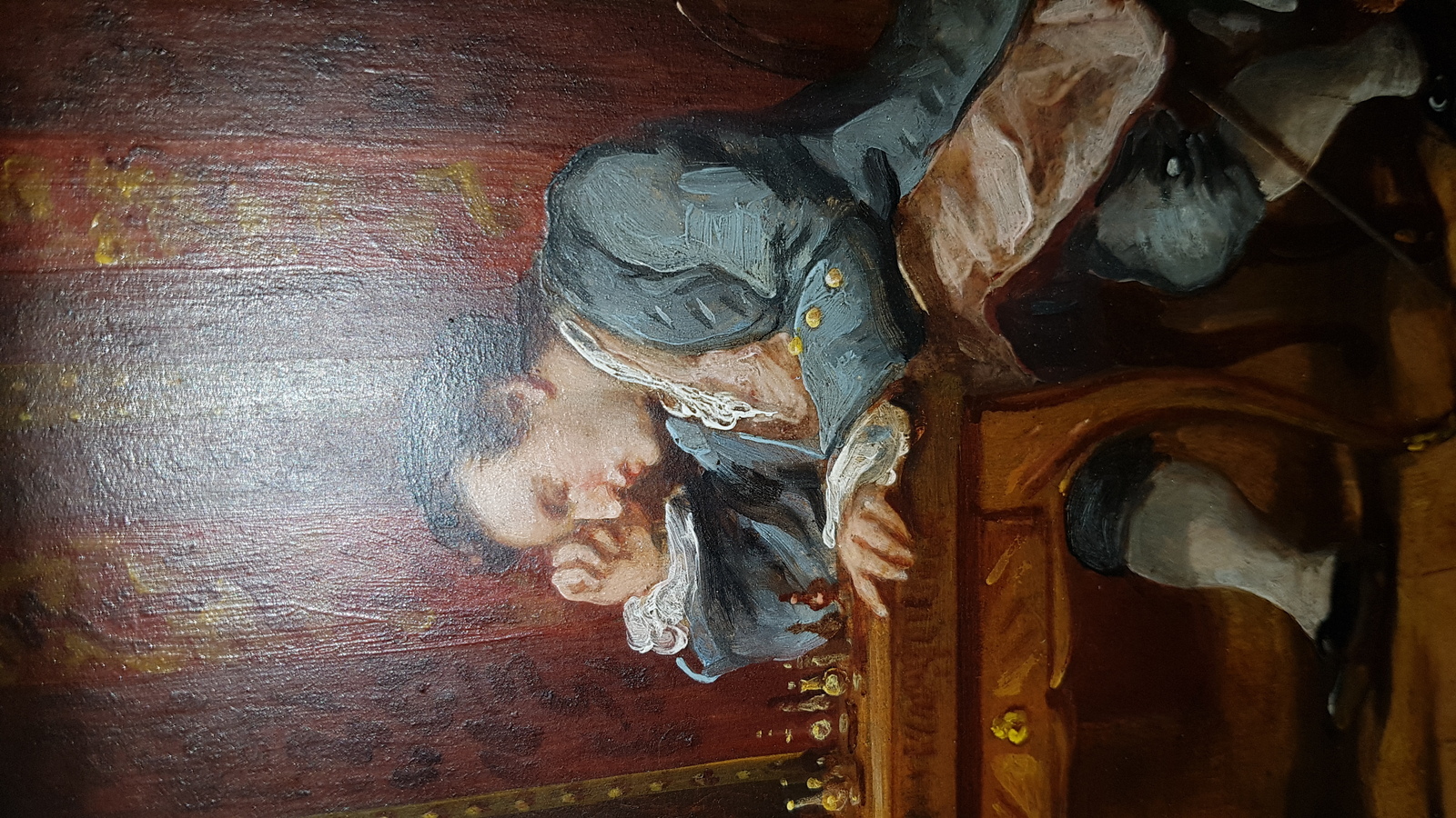 Victorian Oil On Board Painting, After Meissonier, &#34; The Stalemate&#34;