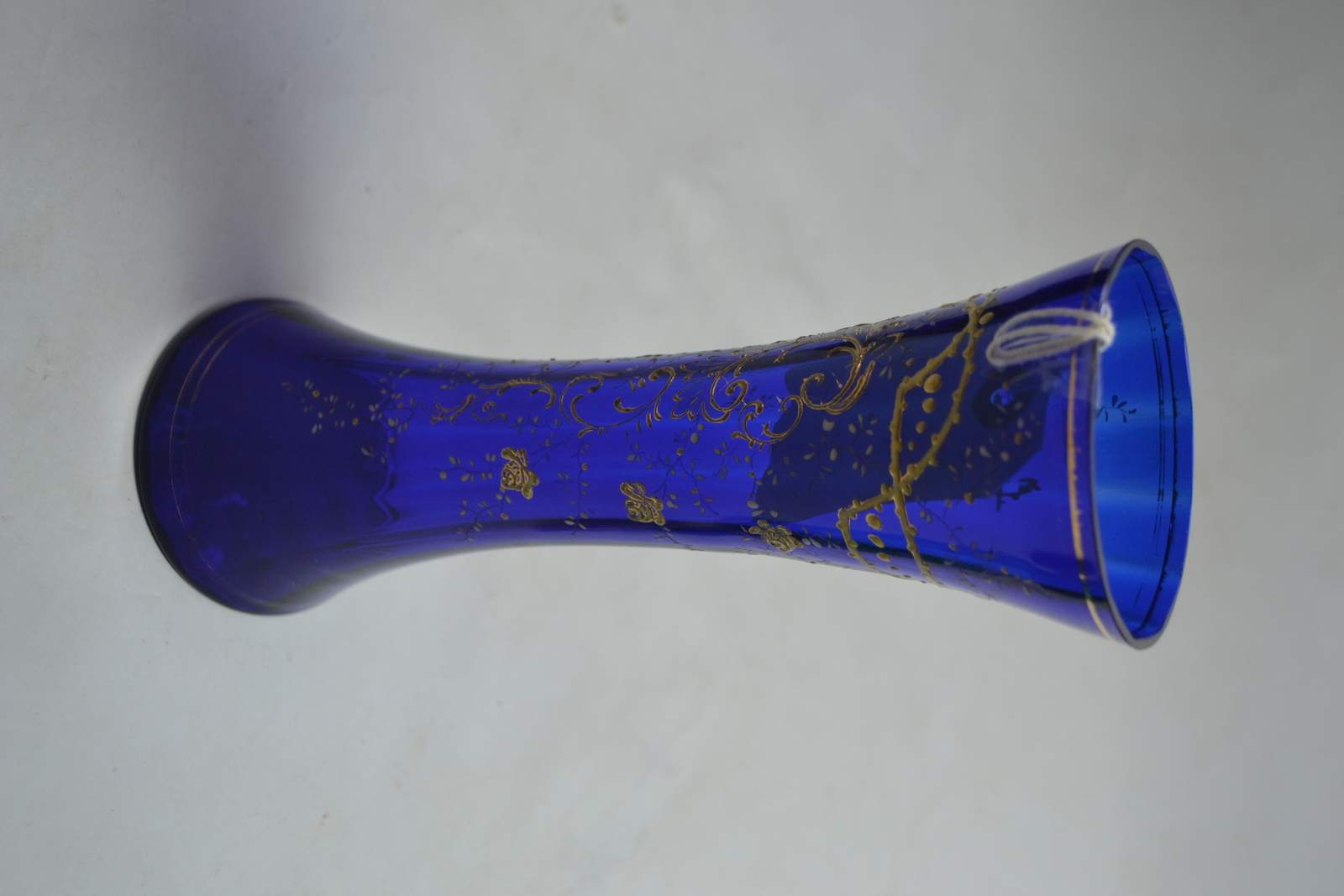 19th Century Bohemian Blue Enamel Vase
