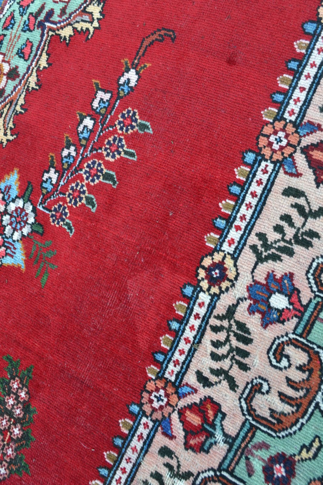 A Vintage Multi Coloured Ground Persian Tabriz Carpet