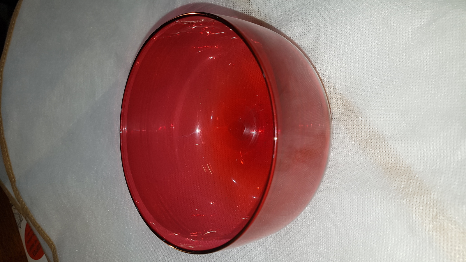 19th C. Cranberry Finger Bowl Glass Rinser