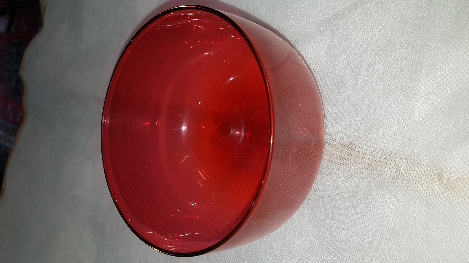 19th C. Cranberry Finger Bowl Glass Rinser