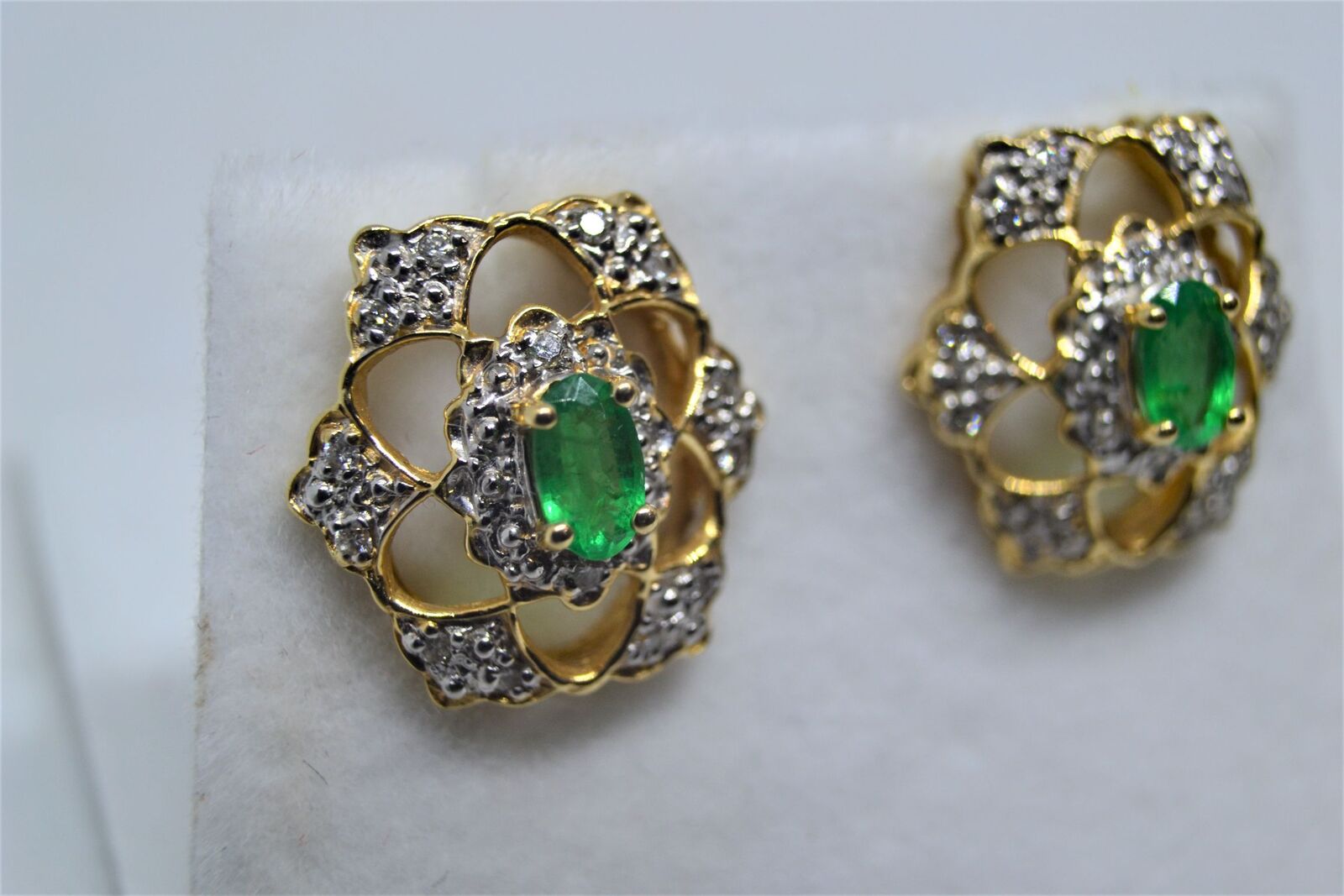 14ct gold &#39;Emerald Lace&#39; Earrings