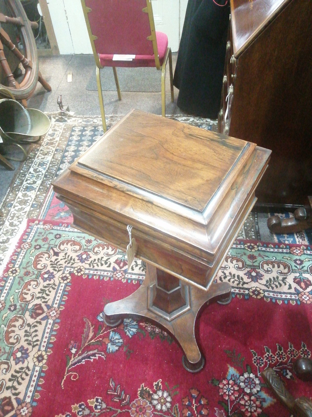 Victorian Rosewood Pedestal Teapoy