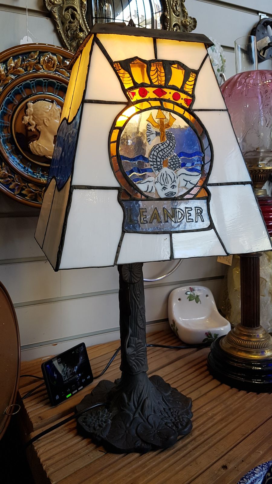 A Tiffany Style  Bronze Table Lamp
