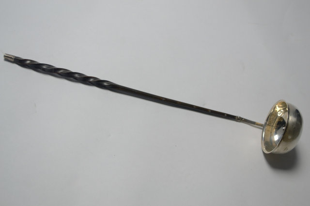 A Georgian Silver Ladle With Baleen Handle.
