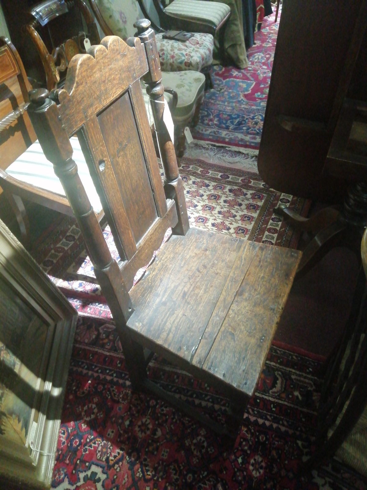 Mid 17th century oak chair.