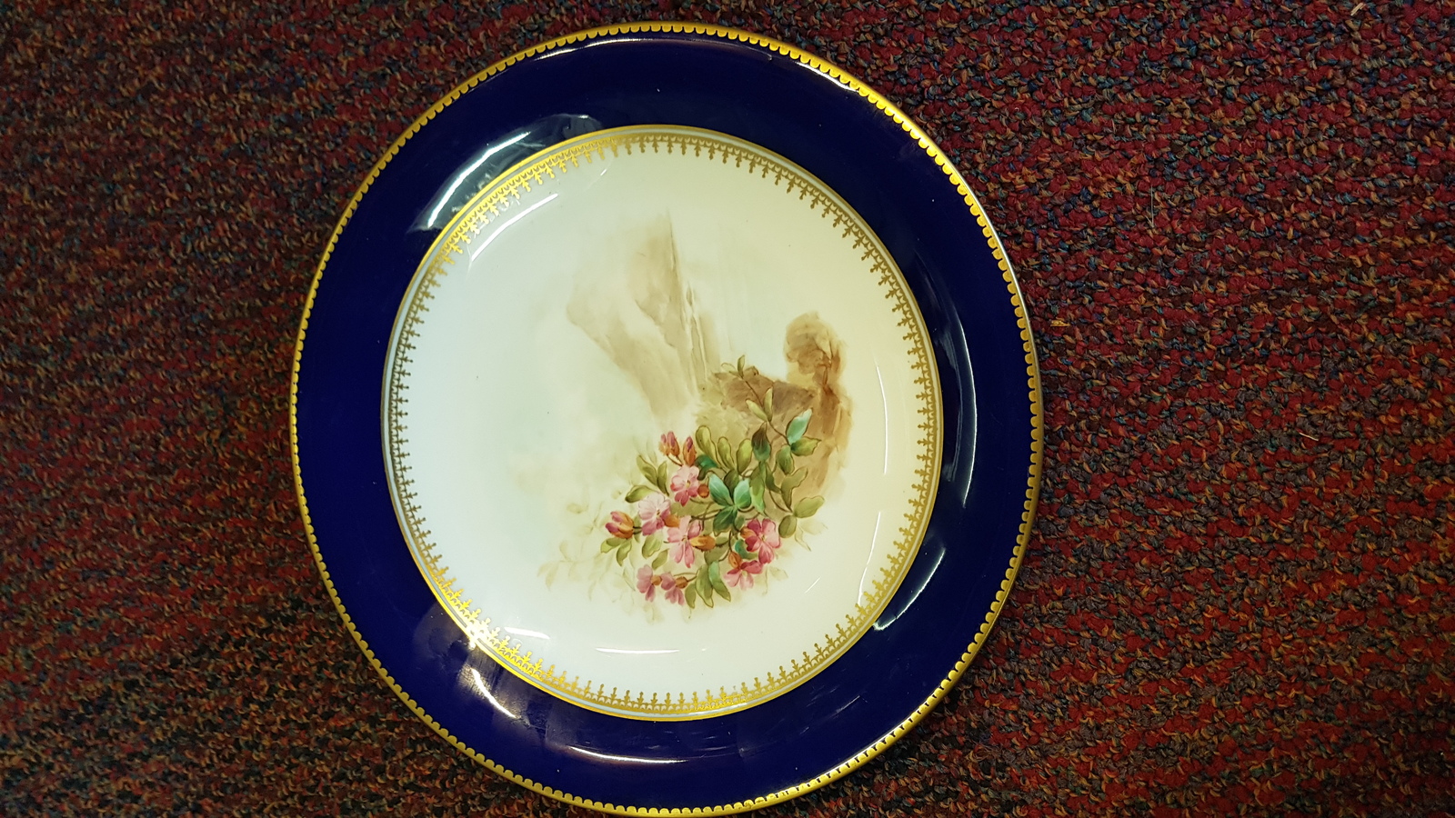 19th C. Handpainted With Wild Flowers Royal Worcester  Plate