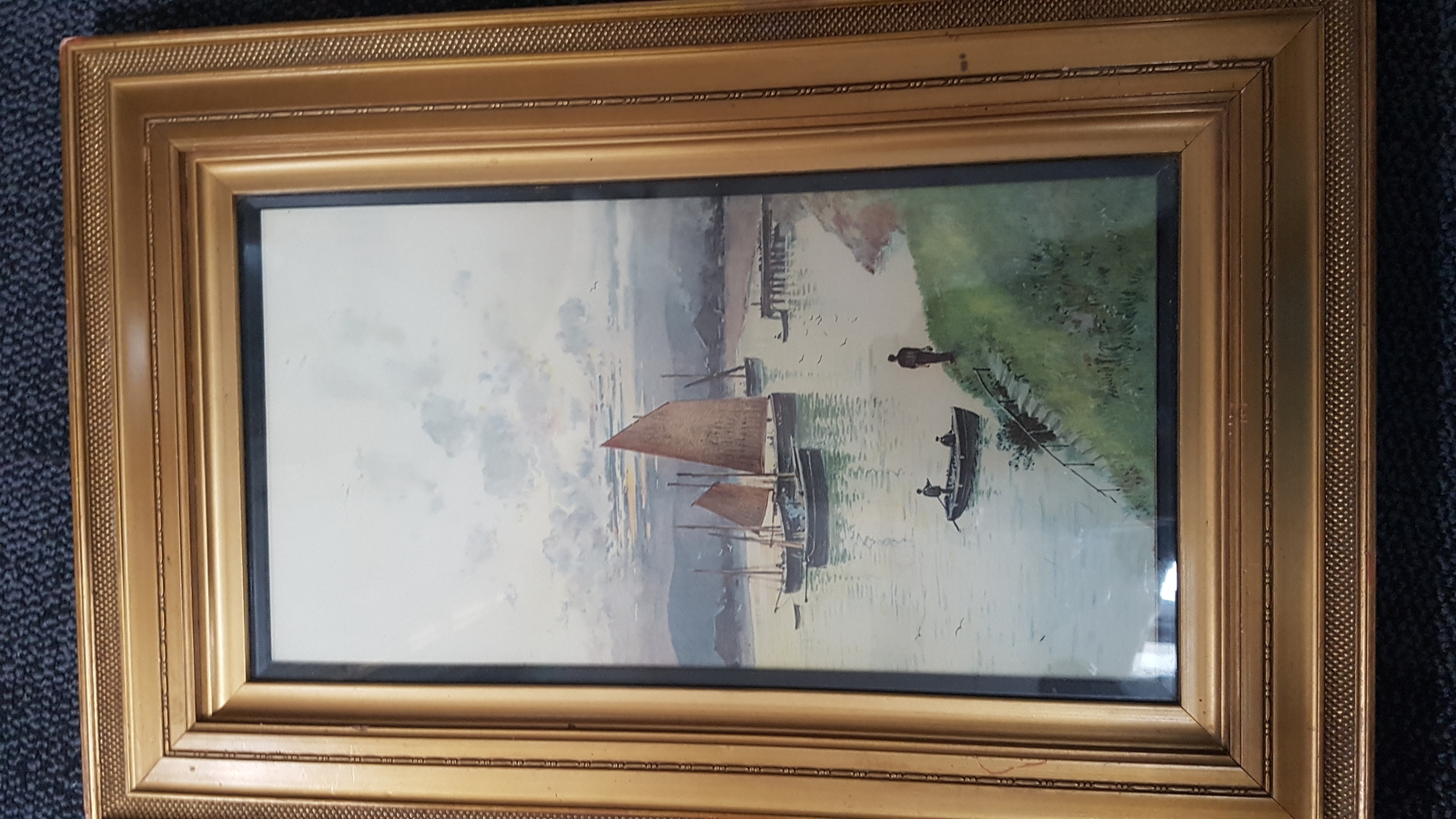 An Early 20th C. Watercolour Riverside Landscape, Unsigned, Framed And Glazed