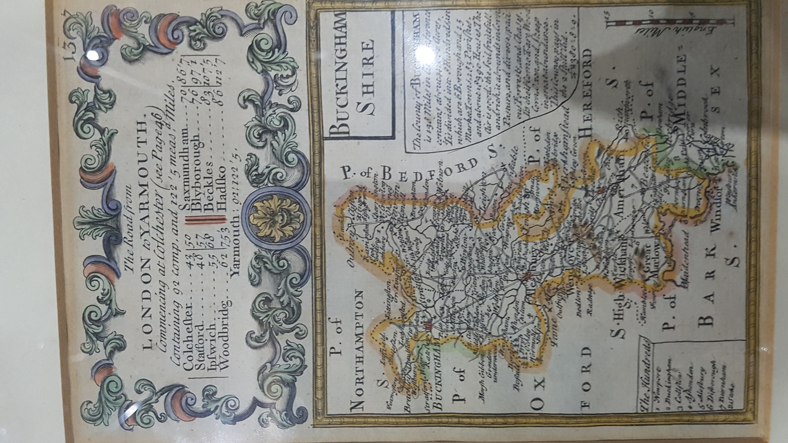 Antiquarian Map Of Buckinghamshire 1720 By E. Bowen