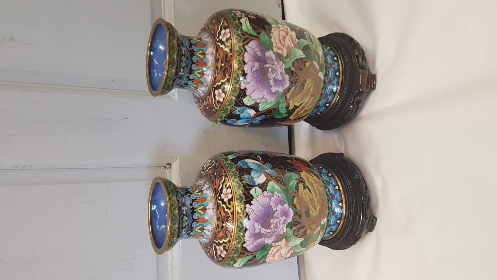 A Pair Of 20th Century Chinese Cloisonne Vases
