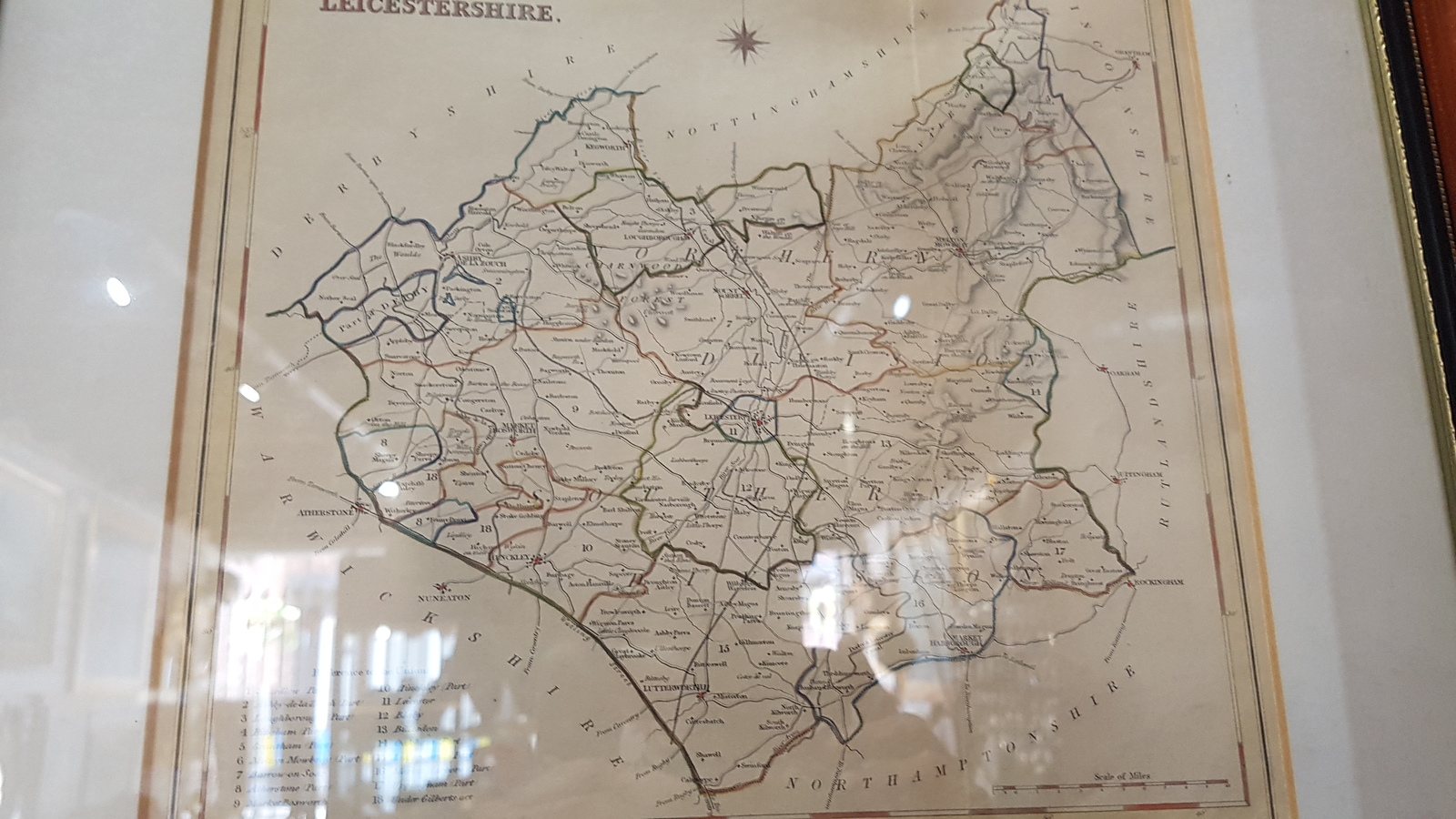 An Antiquarian Map Of Leicestershire 1840