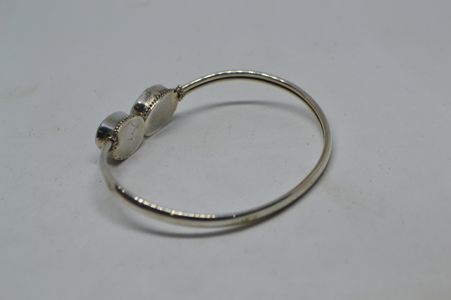 Silver 925 Bangle with Agate.