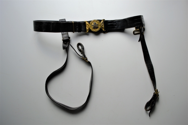 Victoria Regina India Black Leather Rifle Officers Belt.