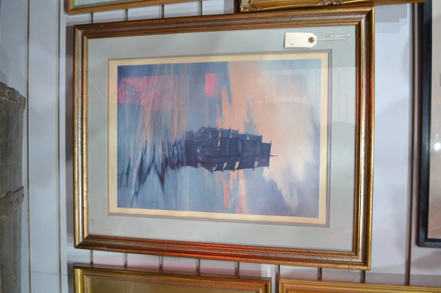 Limited edition print signed in pencil by Montague Dawson of a Three Mast Clipper Ship