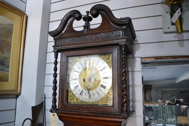 8 Day Long Case Clock, 12inch Brass Dial, abt 1760