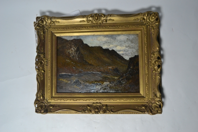Pass of Llanberis, Oil on Board, with Certificate by Breanski Snr.