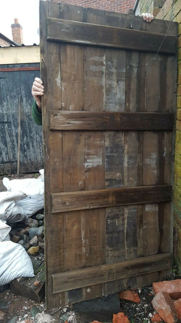 19th Century Wooden Door With Hinges