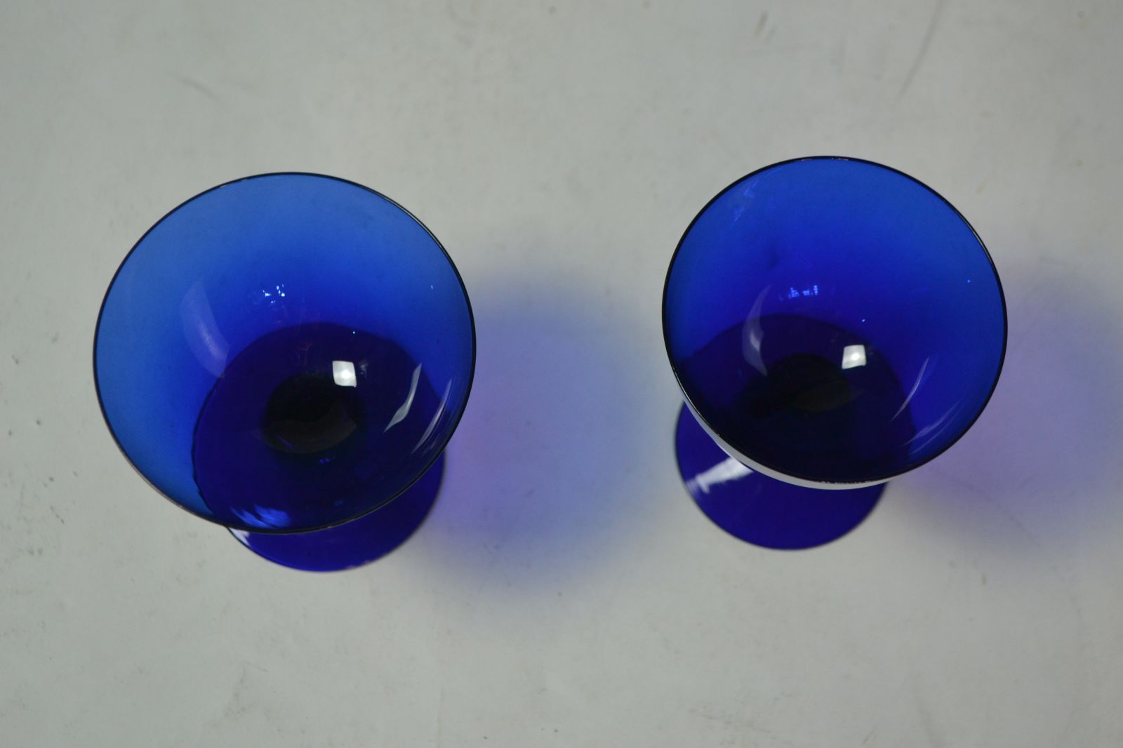 Pair of 19th Century Bristol Blue Drinking Glasses.